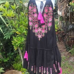 Shoreline Sugar Boho Tunic,Beach,Mini Dress M